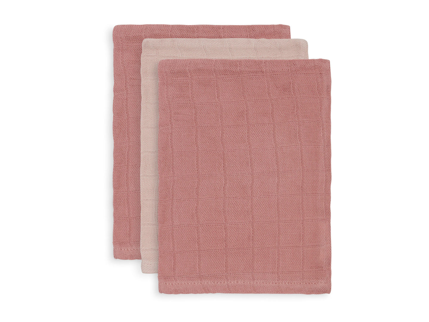 Jollein - Hydrofiel Washandje - Bamboe 'Pale Pink' - 3 STUKS